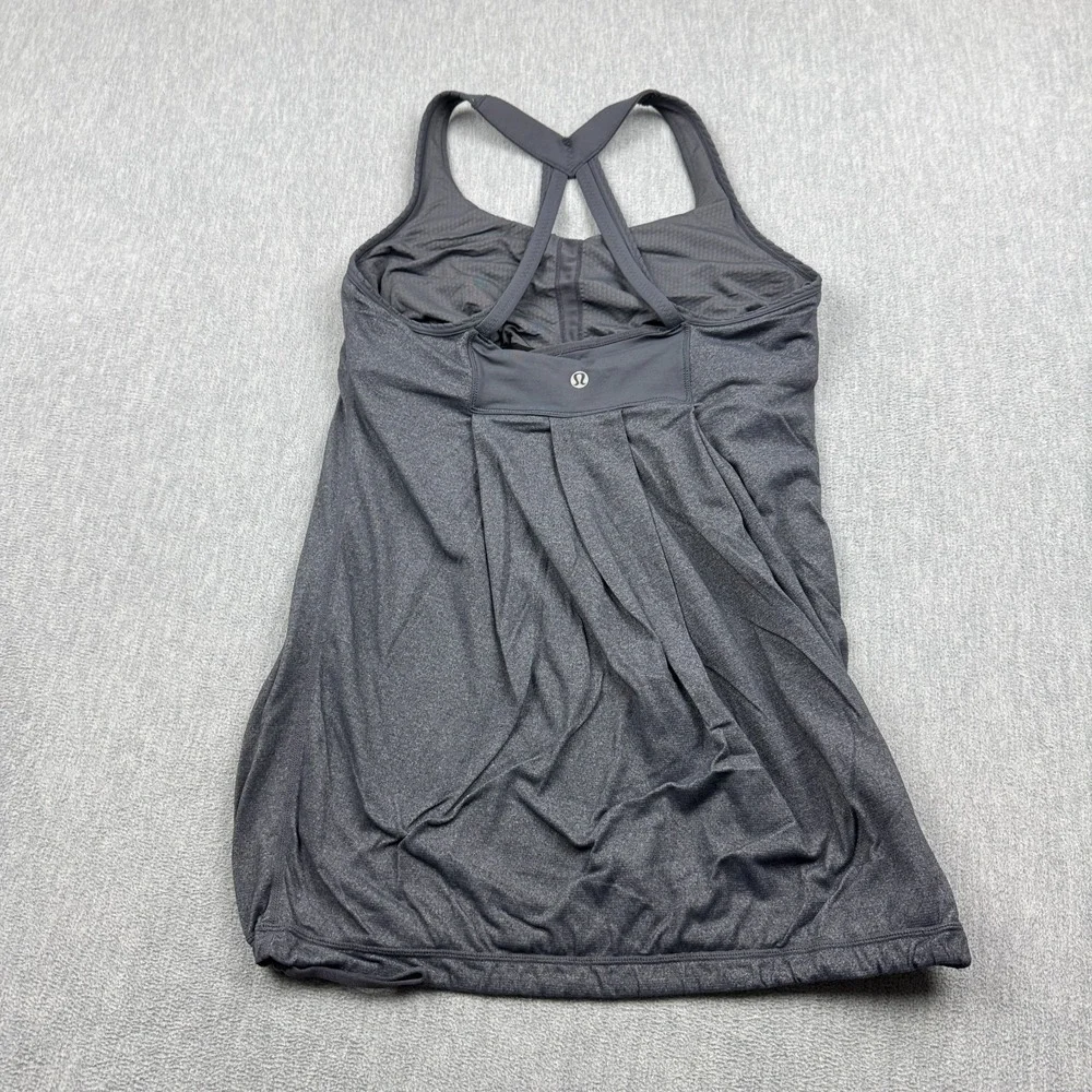 Lululemon Tank Top Womens 8 Gray Power Dance Stretch Racerback Yoga Gym Athletic